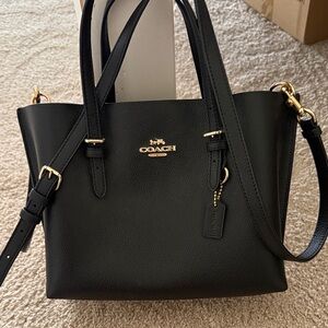 Coach Black Pebbled Leather Satchel with Gold Hardware